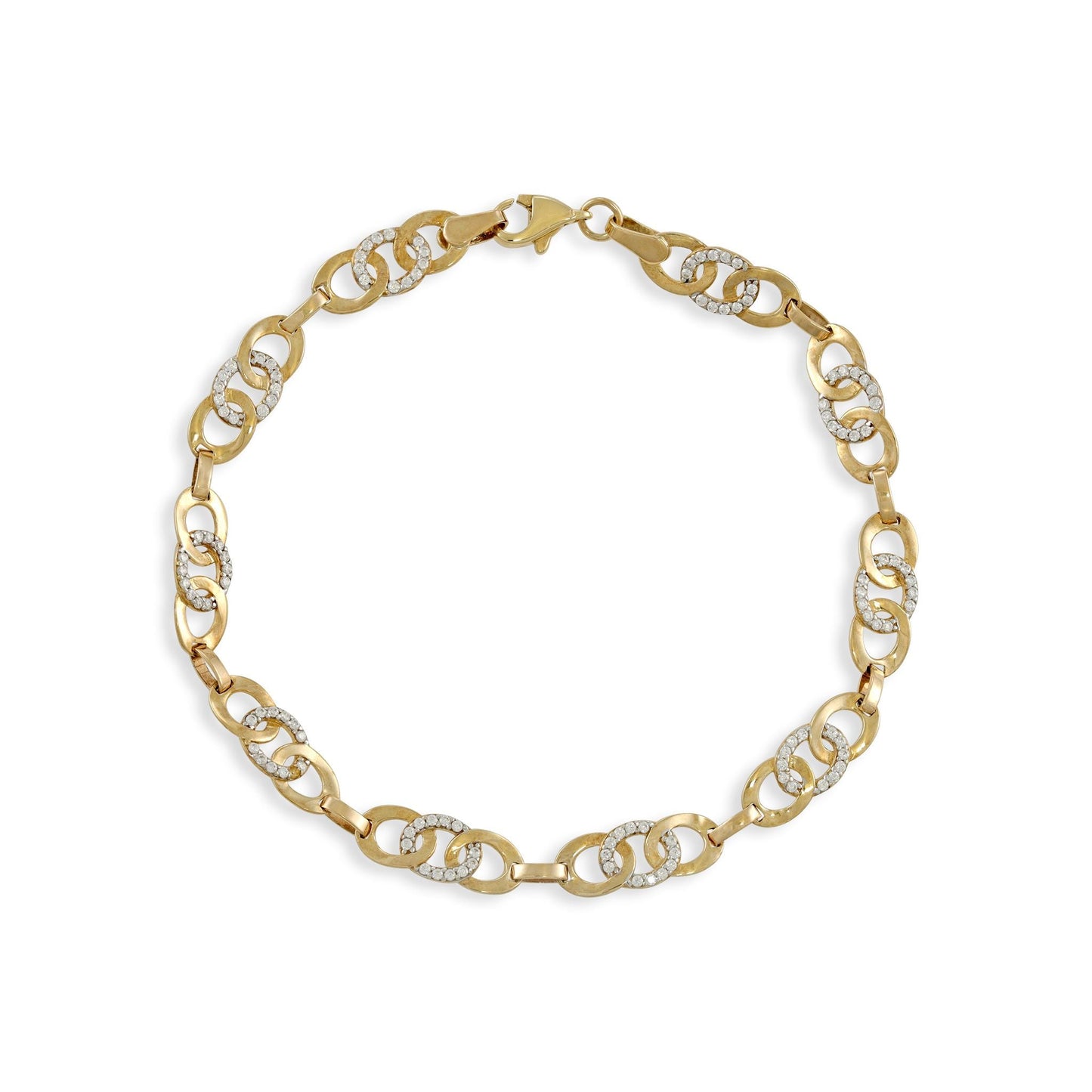 9ct yellow gold bracelet with stones 00006827 - FJewellery