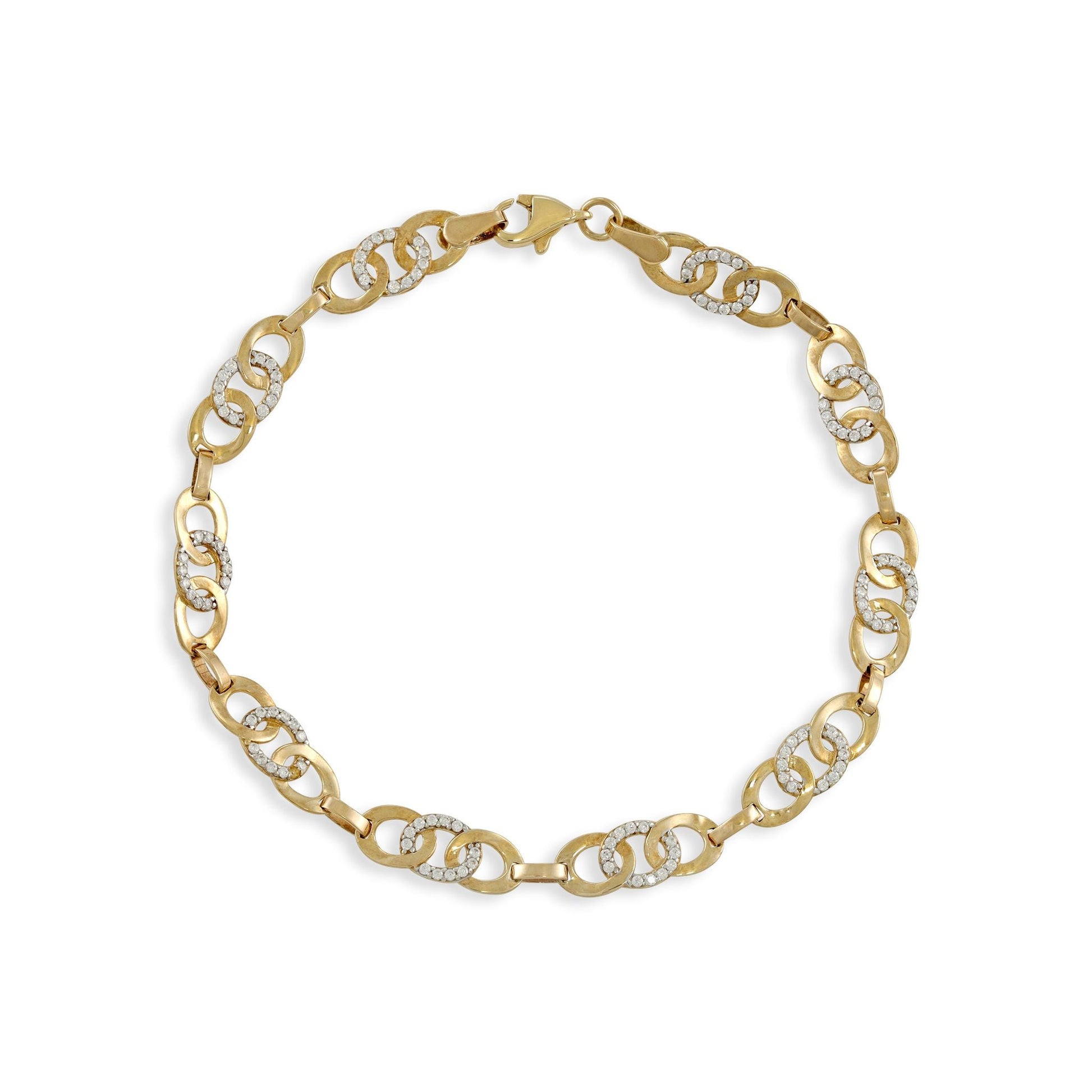 9ct yellow gold bracelet with stones 00006827 - FJewellery