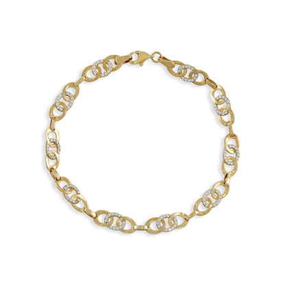 9ct yellow gold bracelet with stones 00006827 - FJewellery