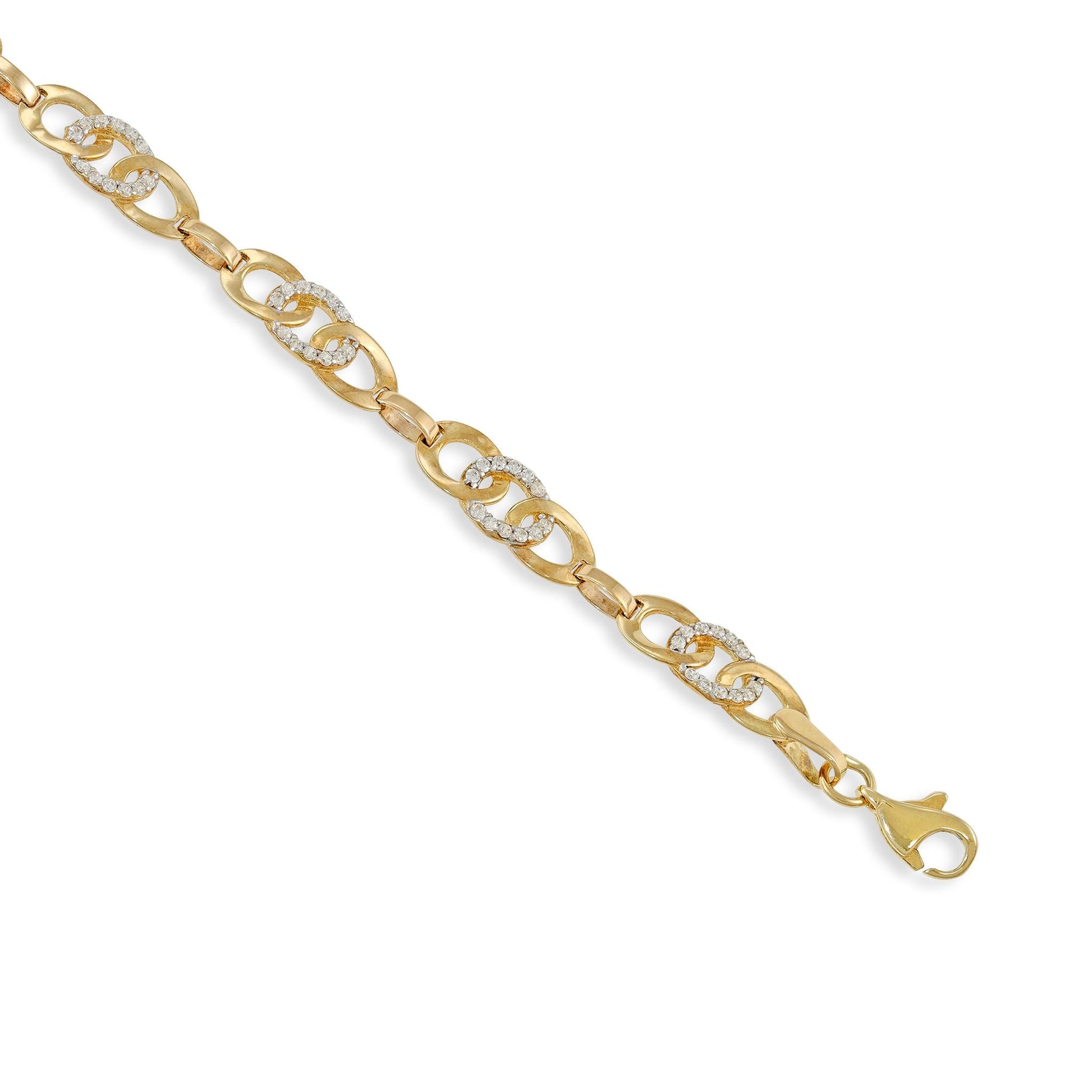 9ct yellow gold bracelet with stones 00006827 - FJewellery