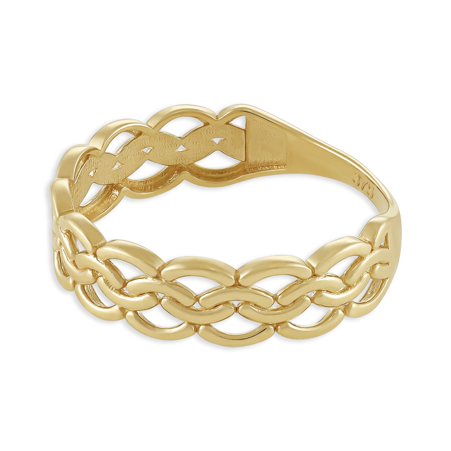 9ct Yellow Gold Braided Design Ring - FJewellery
