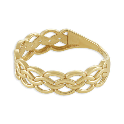 9ct Yellow Gold Braided Design Ring - FJewellery
