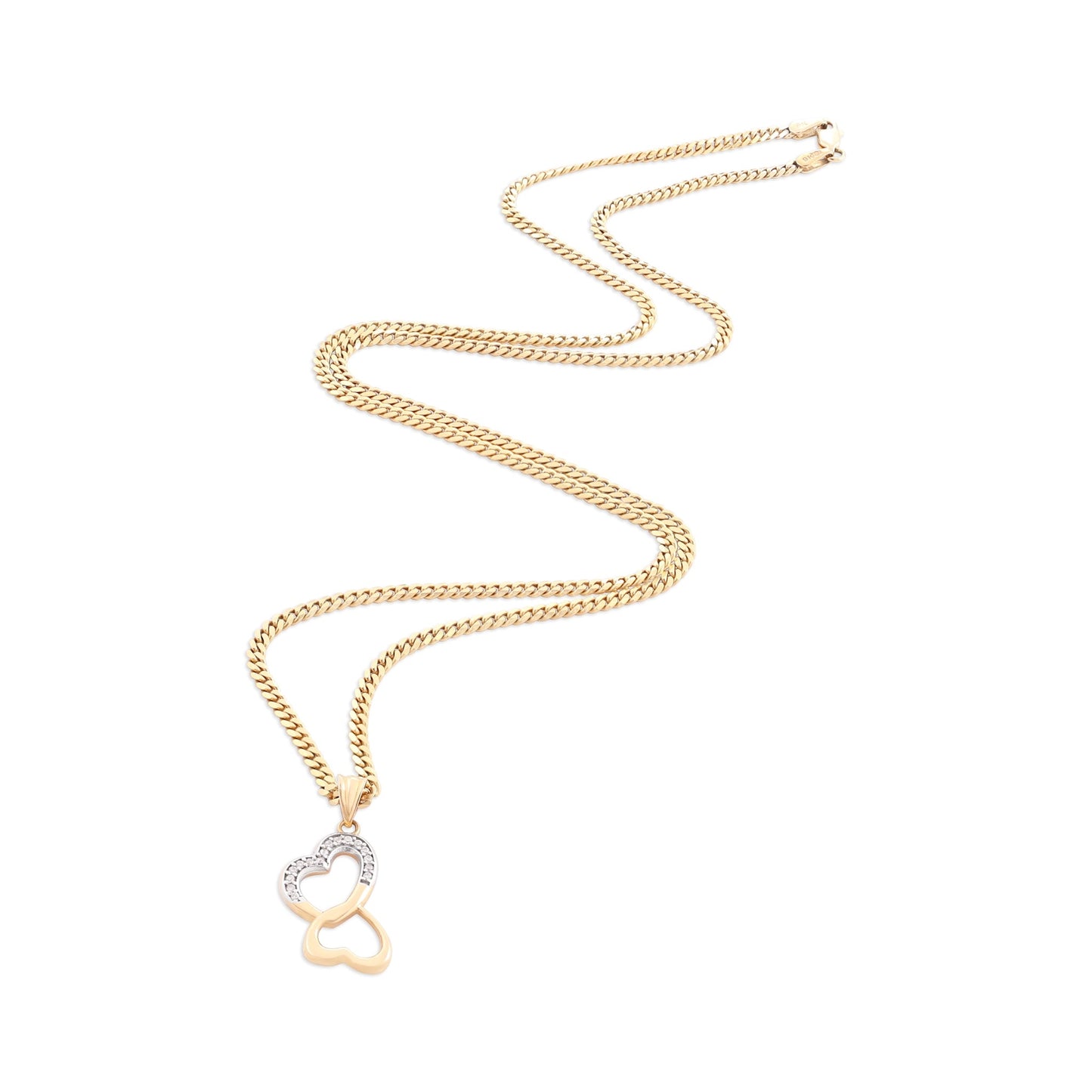 9ct yellow gold chain with heart pendant 02031640 - FJewellery