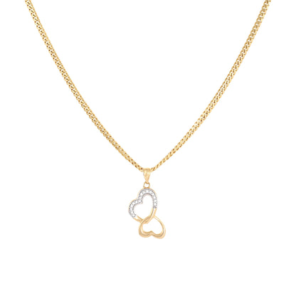 9ct yellow gold chain with heart pendant 02031640 - FJewellery