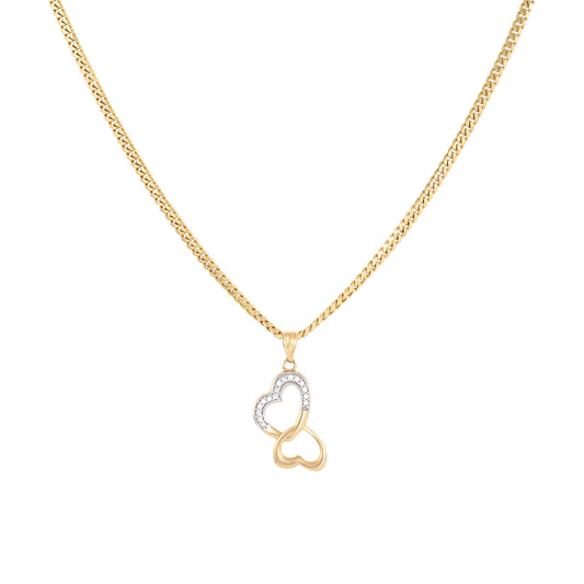9ct yellow gold chain with heart pendant 02031640 - FJewellery