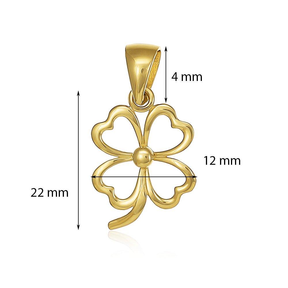 9ct Yellow Gold Clover Pendants PD60 - 9 - 36 - 13 - FJewellery