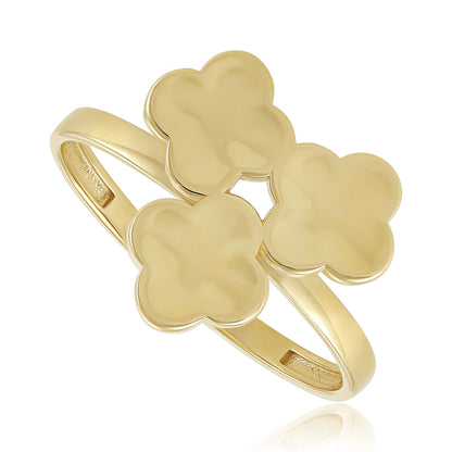 9ct Yellow Gold Clover Ring - FJewellery