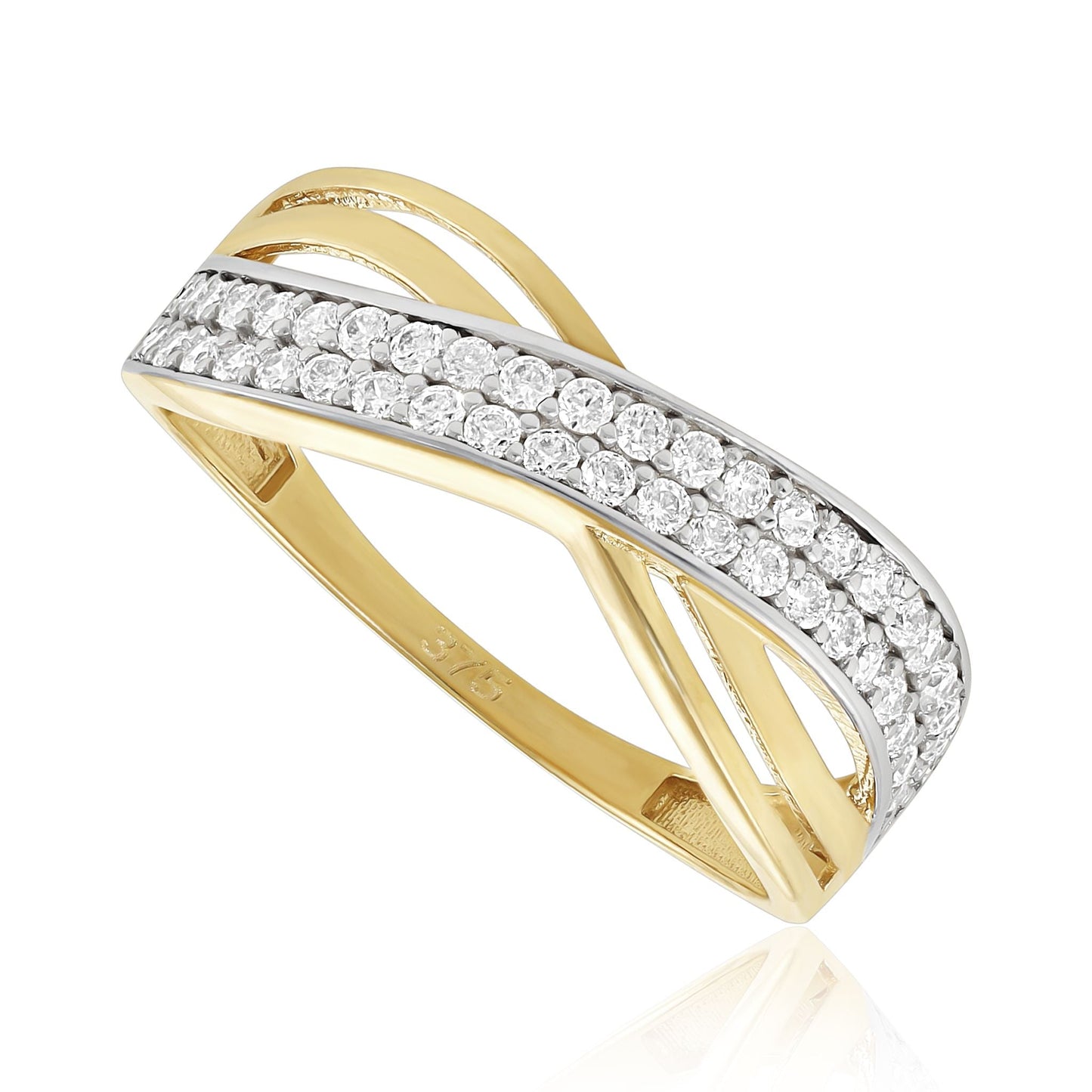 9ct Yellow Gold Cubic Zirconia Ring - FJewellery