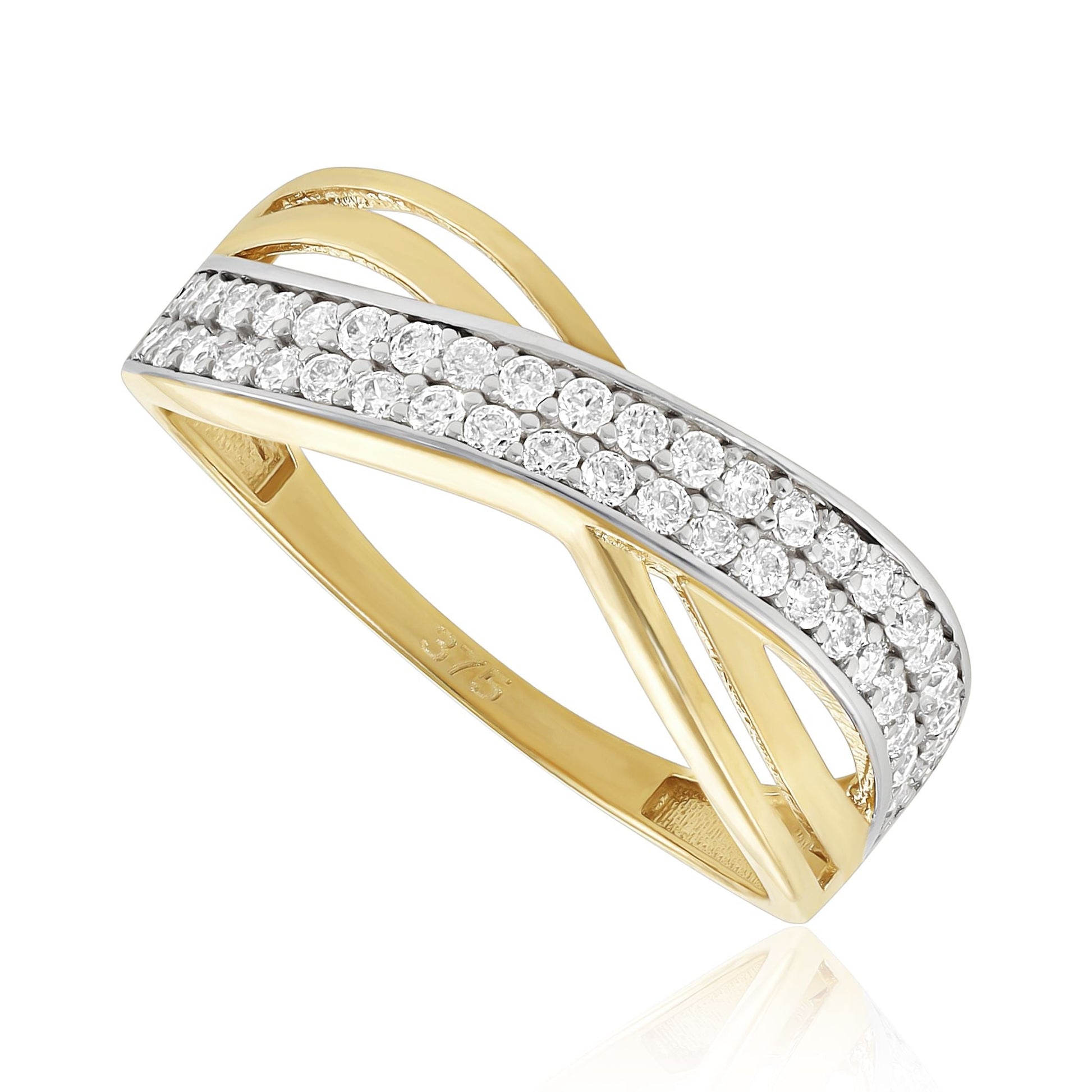 9ct Yellow Gold Cubic Zirconia Ring - FJewellery