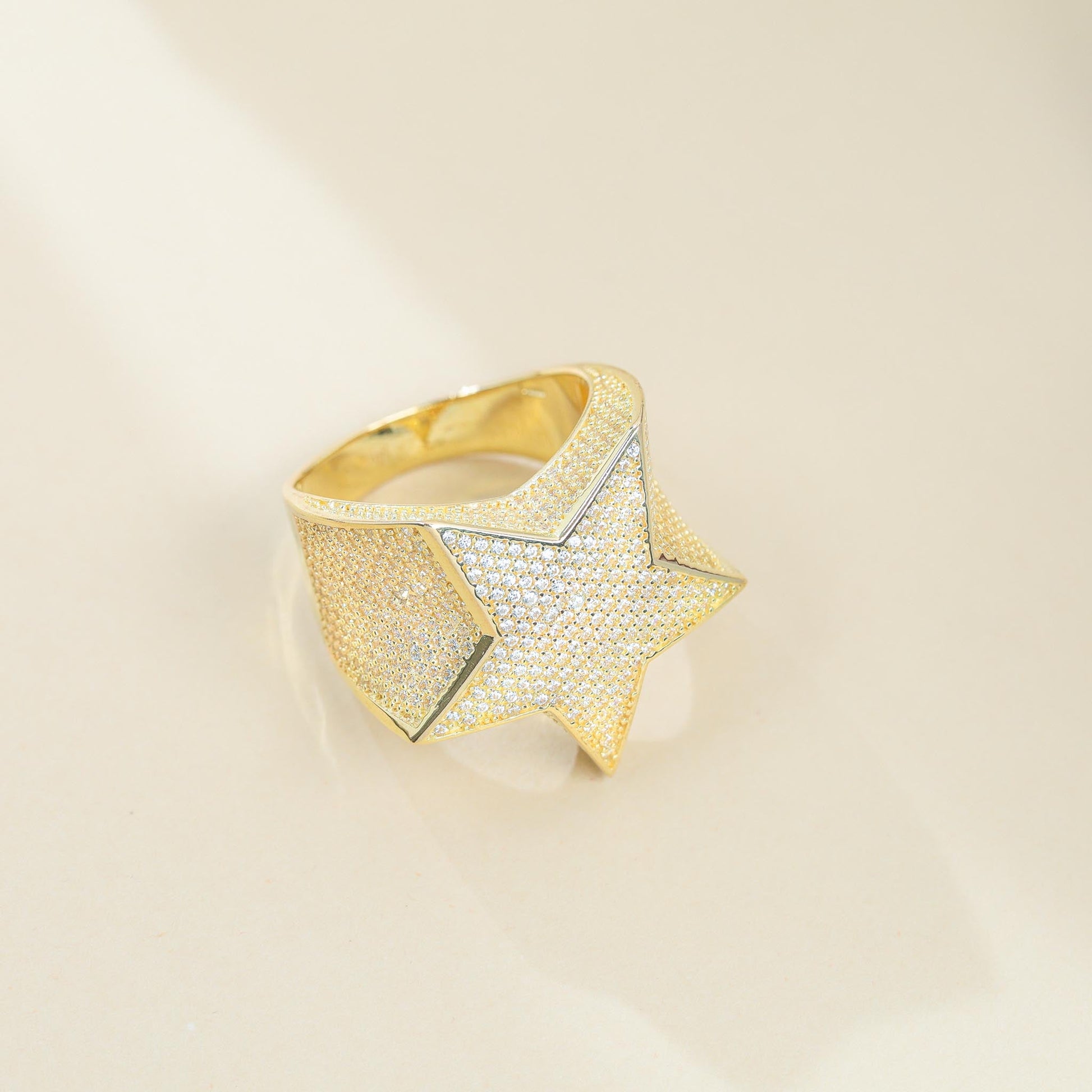 9ct Yellow Gold Cubic Zirconia Star Ring - FJewellery