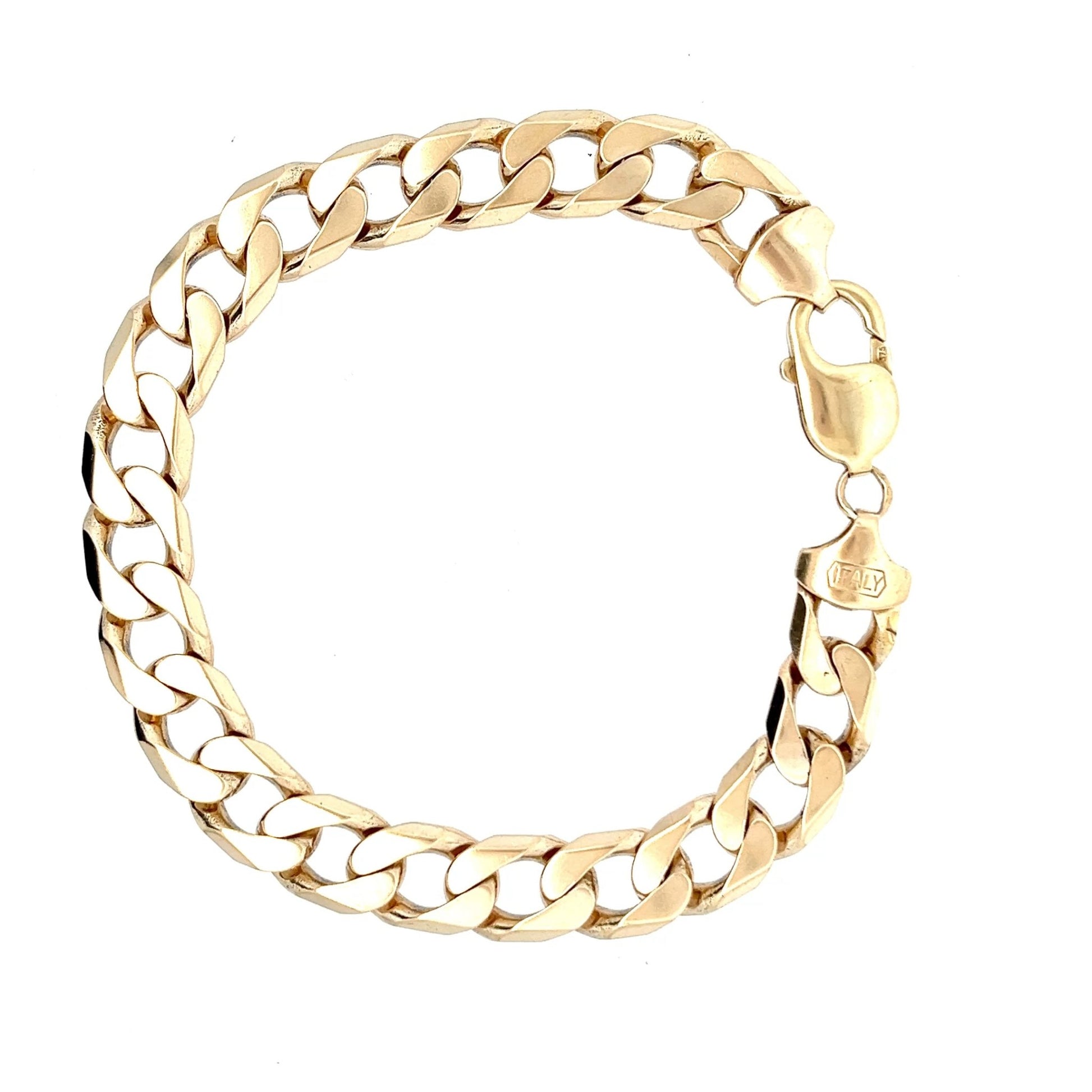 9ct Yellow Gold Curb Chain Bracelet - FJewellery