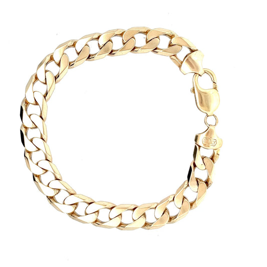 9ct Yellow Gold Curb Chain Bracelet - FJewellery
