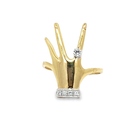 9ct Yellow Gold Cz Hand Ring 111157 - FJewellery