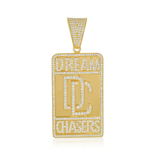 9ct Yellow Gold Dream Chaser Cubic Zirconia Large Pendant - FJewellery