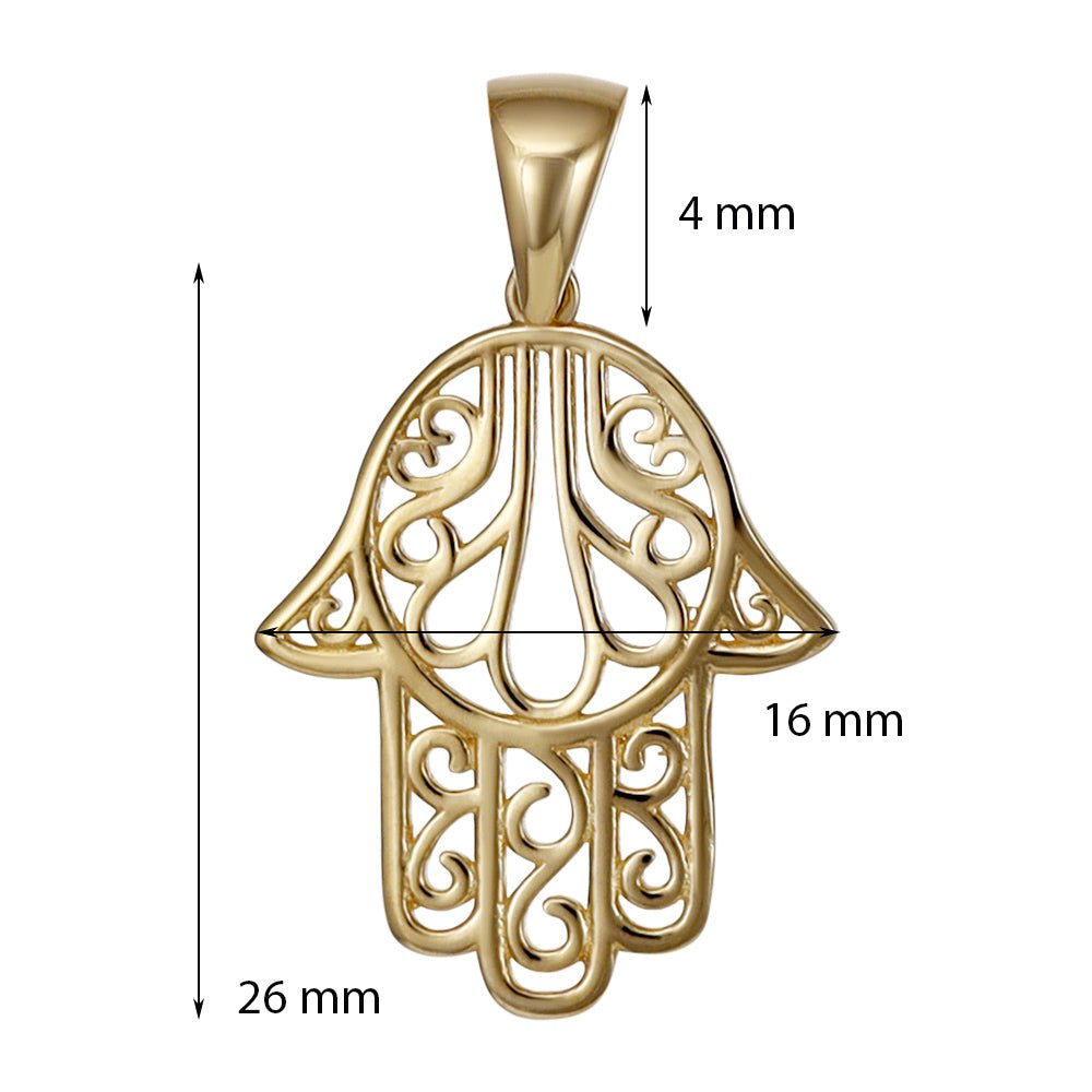 9ct Yellow Gold Hamsa Pendants PD60 - 9 - 54 - 4 - FJewellery