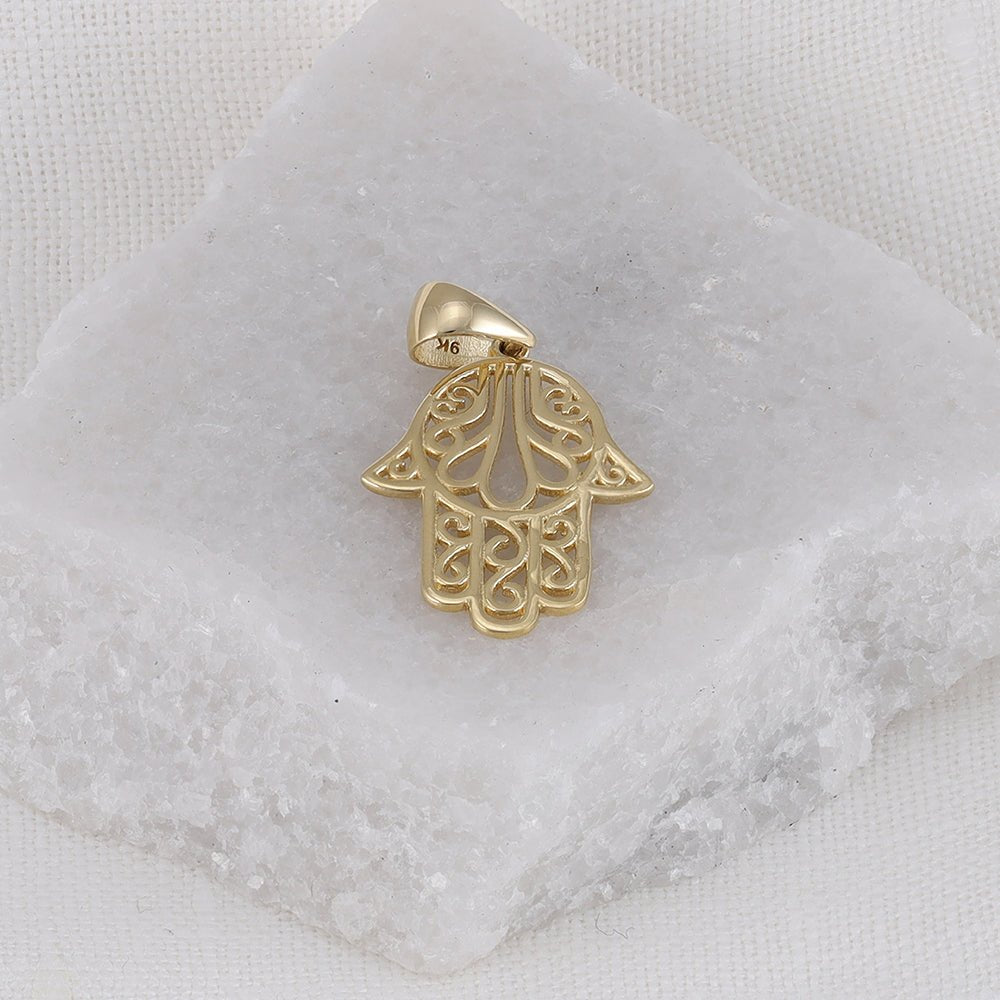 9ct Yellow Gold Hamsa Pendants PD60 - 9 - 54 - 4 - FJewellery