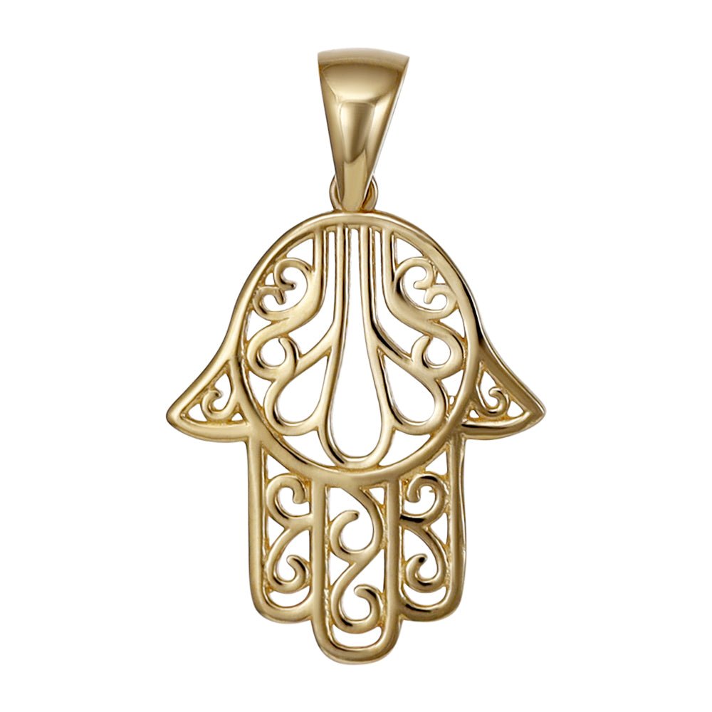 9ct Yellow Gold Hamsa Pendants PD60 - 9 - 54 - 4 - FJewellery