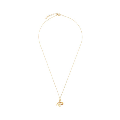 9ct Yellow Gold Heart Cross Anchor Pendant Necklace - FJewellery