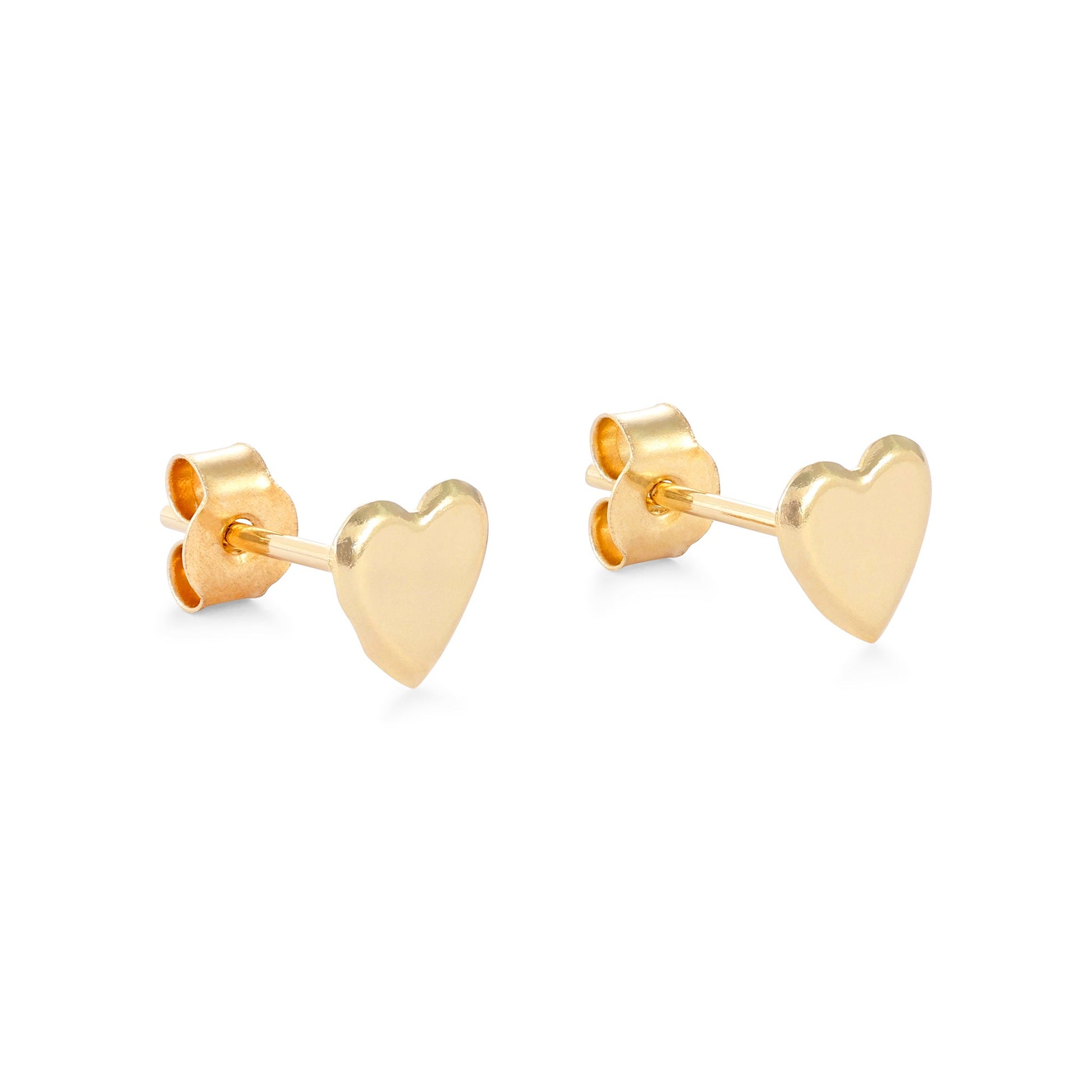 9ct Yellow Gold Heart Stud Earrings 4.4 X 4.4mm 106768 - FJewellery