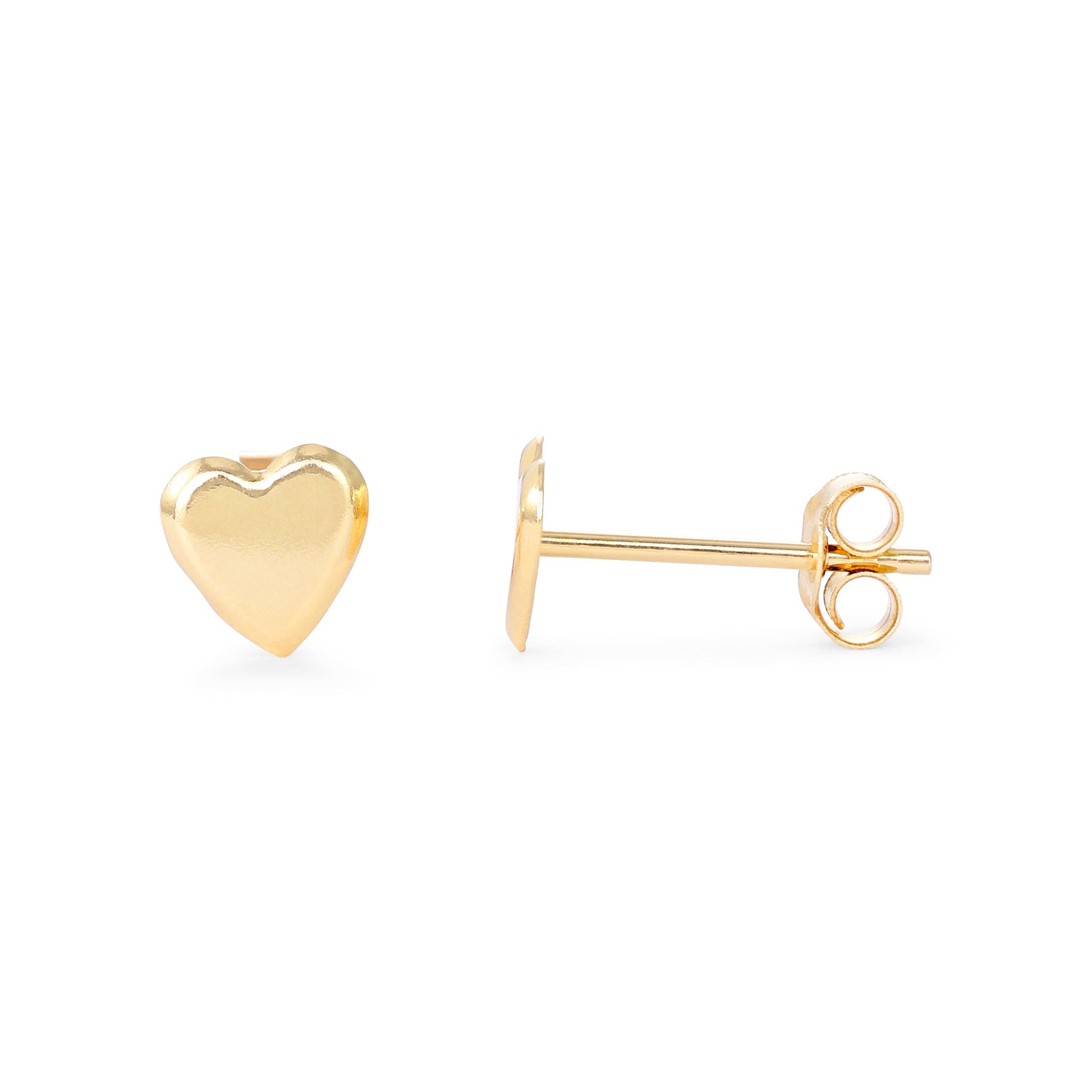 9ct Yellow Gold Heart Stud Earrings 4.4 X 4.4mm 106768 - FJewellery