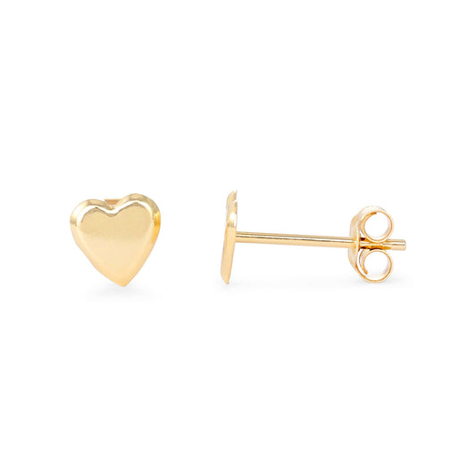 9ct Yellow Gold Heart Stud Earrings 4.4 X 4.4mm 106768 - FJewellery