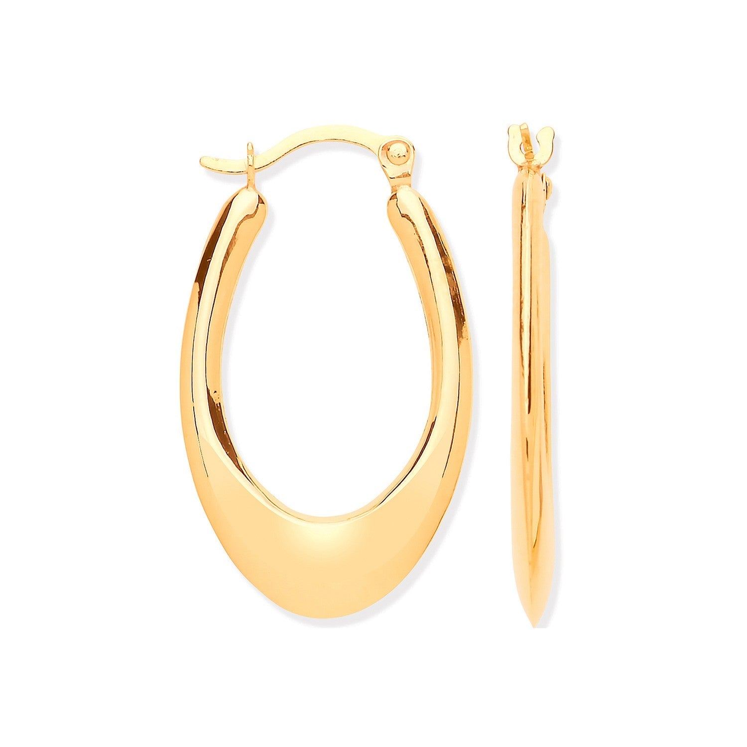 9ct Yellow Gold Hollow Plain Tube Earrings DSHER1574 - FJewellery