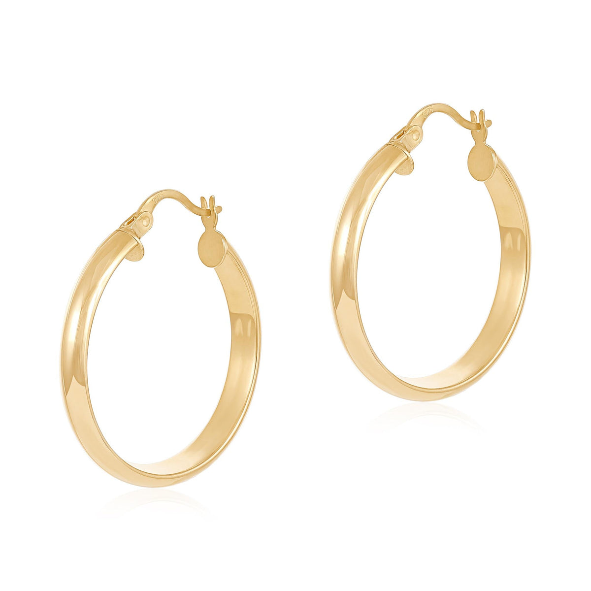 9ct Yellow Gold Hoop Earrings - 29mm - FJewellery