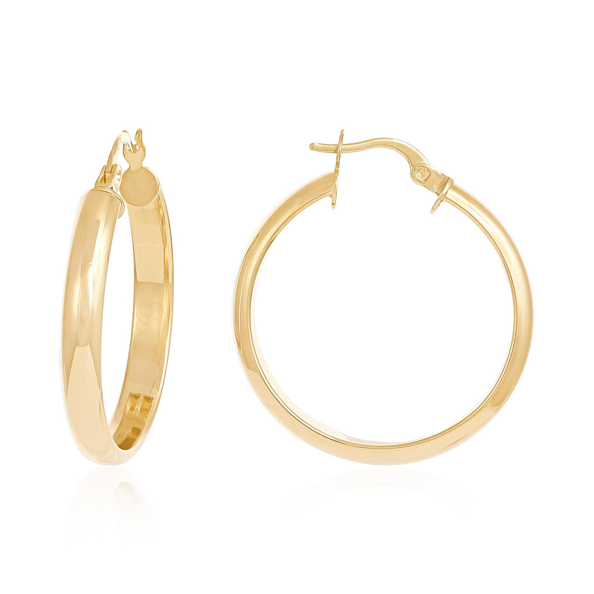 9ct Yellow Gold Hoop Earrings - 29mm - FJewellery