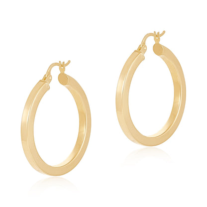 9ct Yellow Gold Hoop Earrings - 31mm - FJewellery