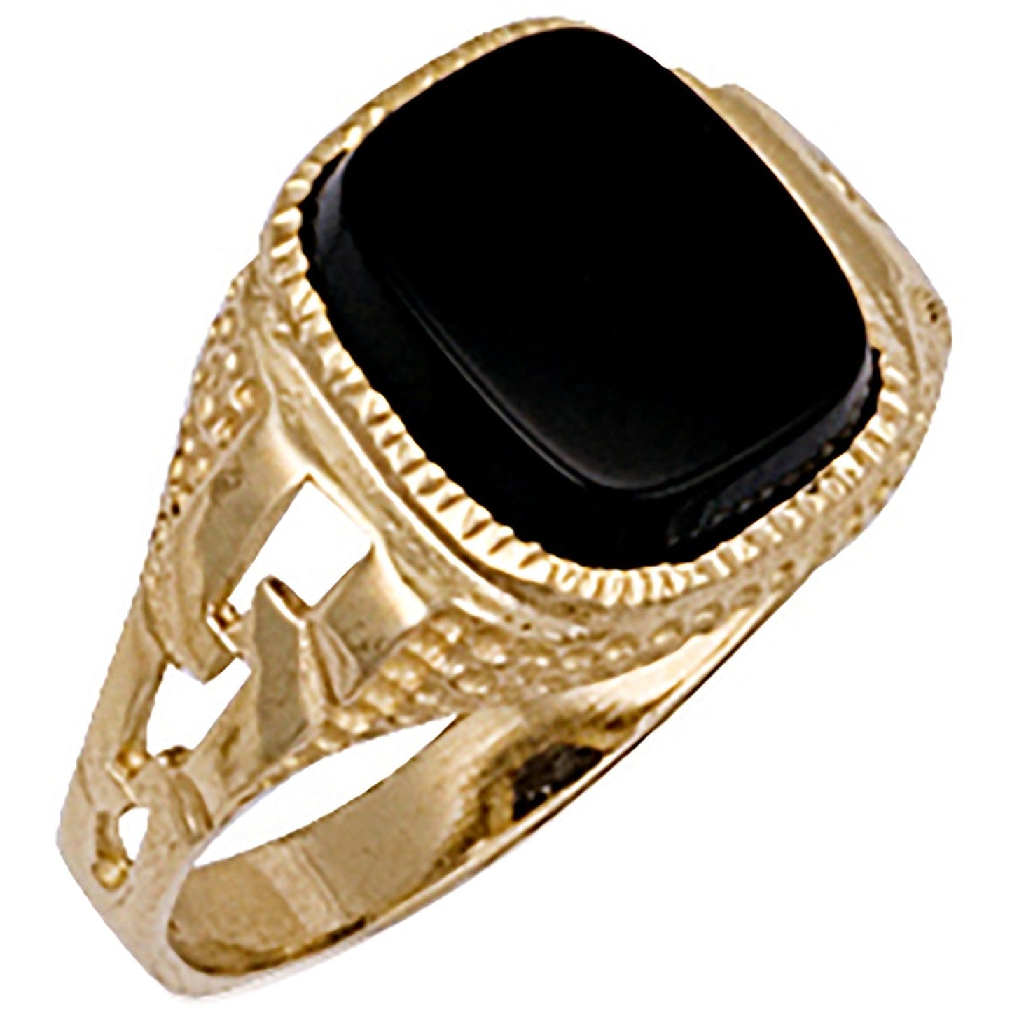 9ct Yellow Gold ID Sides Ring 111103 - FJewellery