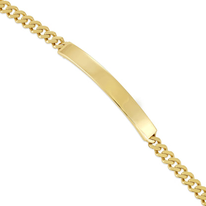 9ct Yellow Gold Id Tag Curb Chain Bracelet - FJewellery