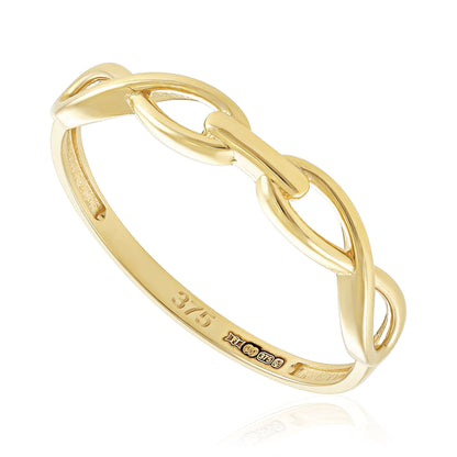 9ct Yellow Gold Infinity Design Ring - FJewellery