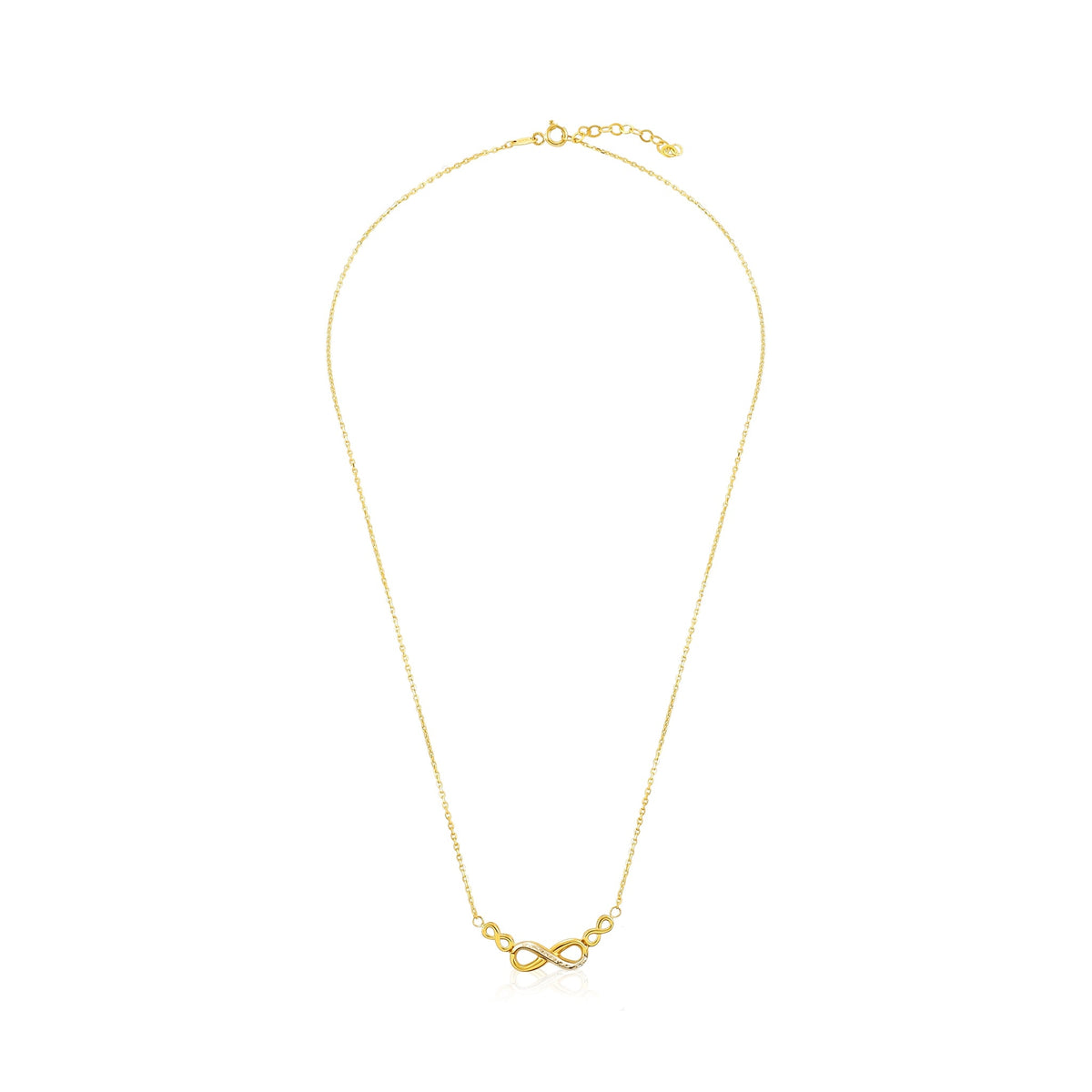 9ct Yellow Gold Infinity Pendant Necklace - FJewellery