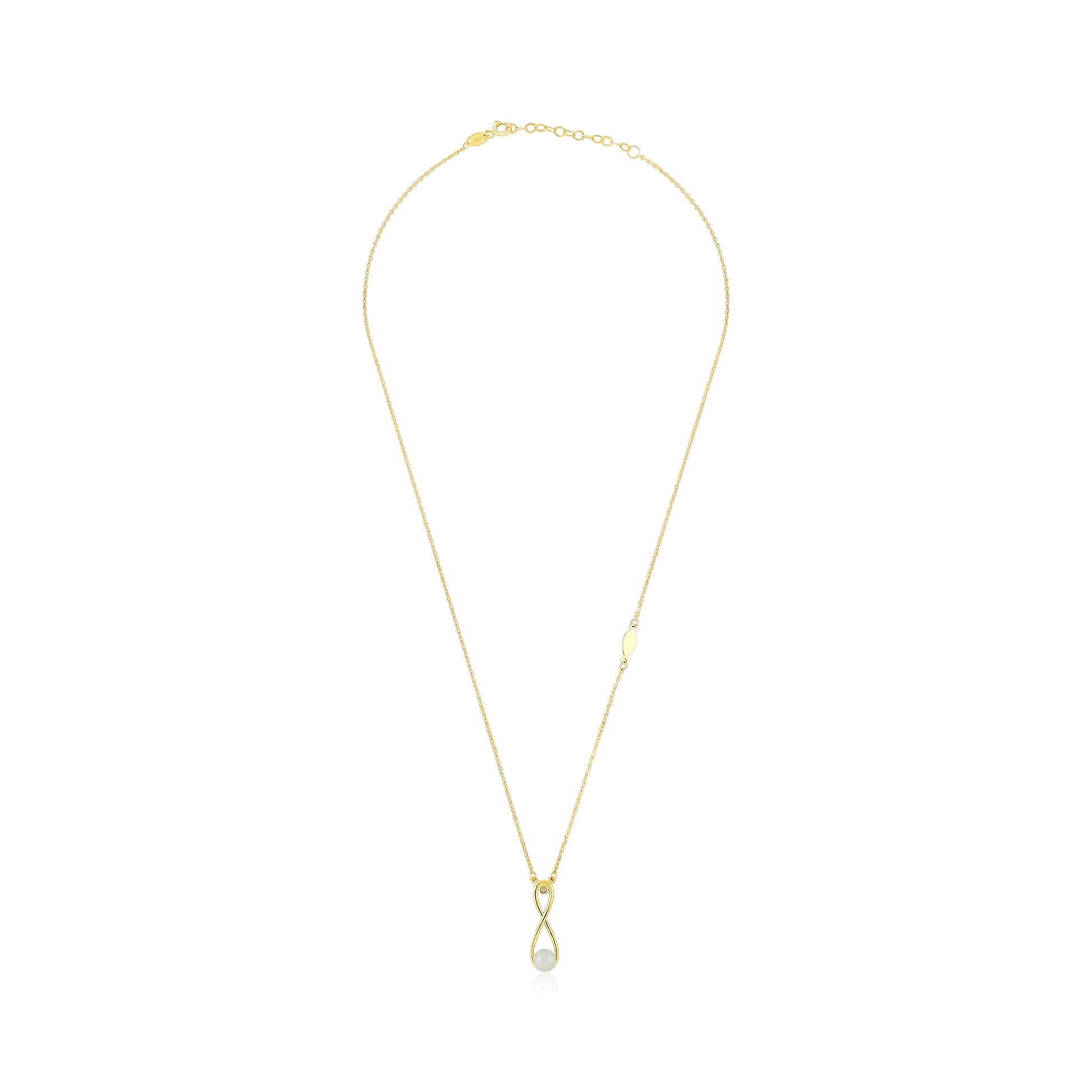 9ct Yellow Gold Infinity Pendant Necklace - FJewellery