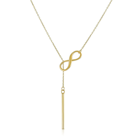 9ct Yellow Gold Infinity Pendant Necklace - FJewellery
