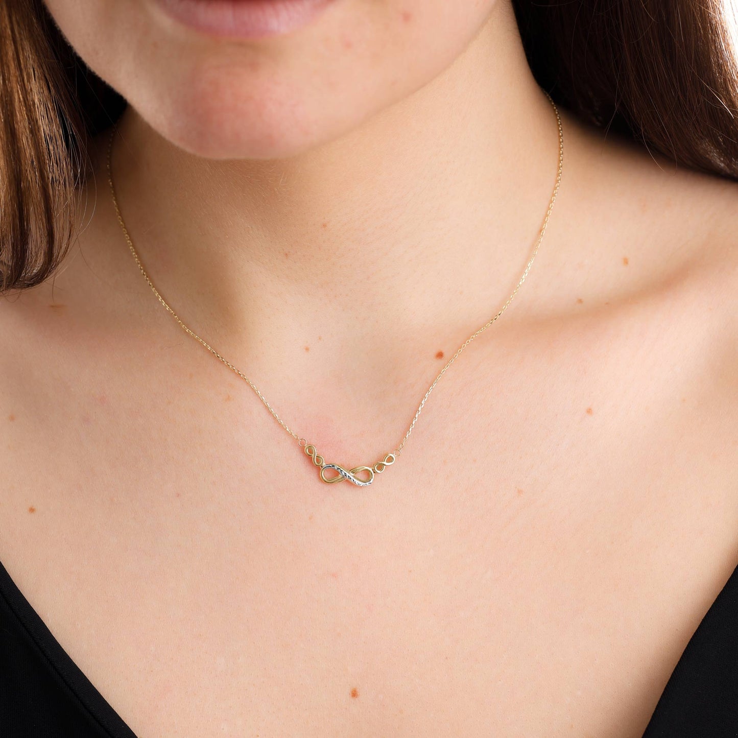 9ct Yellow Gold Infinity Pendant Necklace - FJewellery
