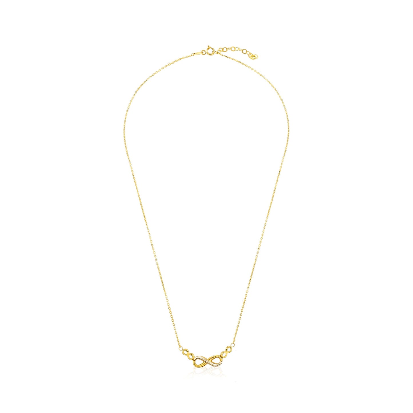 9ct Yellow Gold Infinity Pendant Necklace - FJewellery