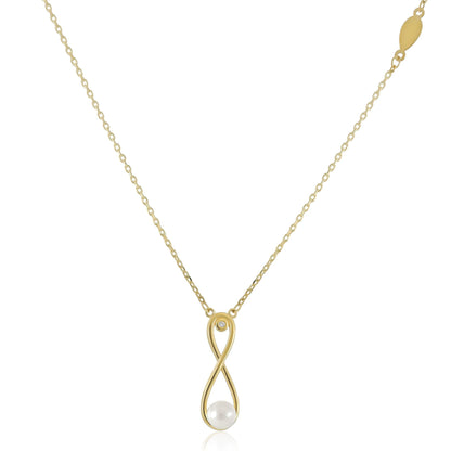 9ct Yellow Gold Infinity Pendant Necklace - FJewellery