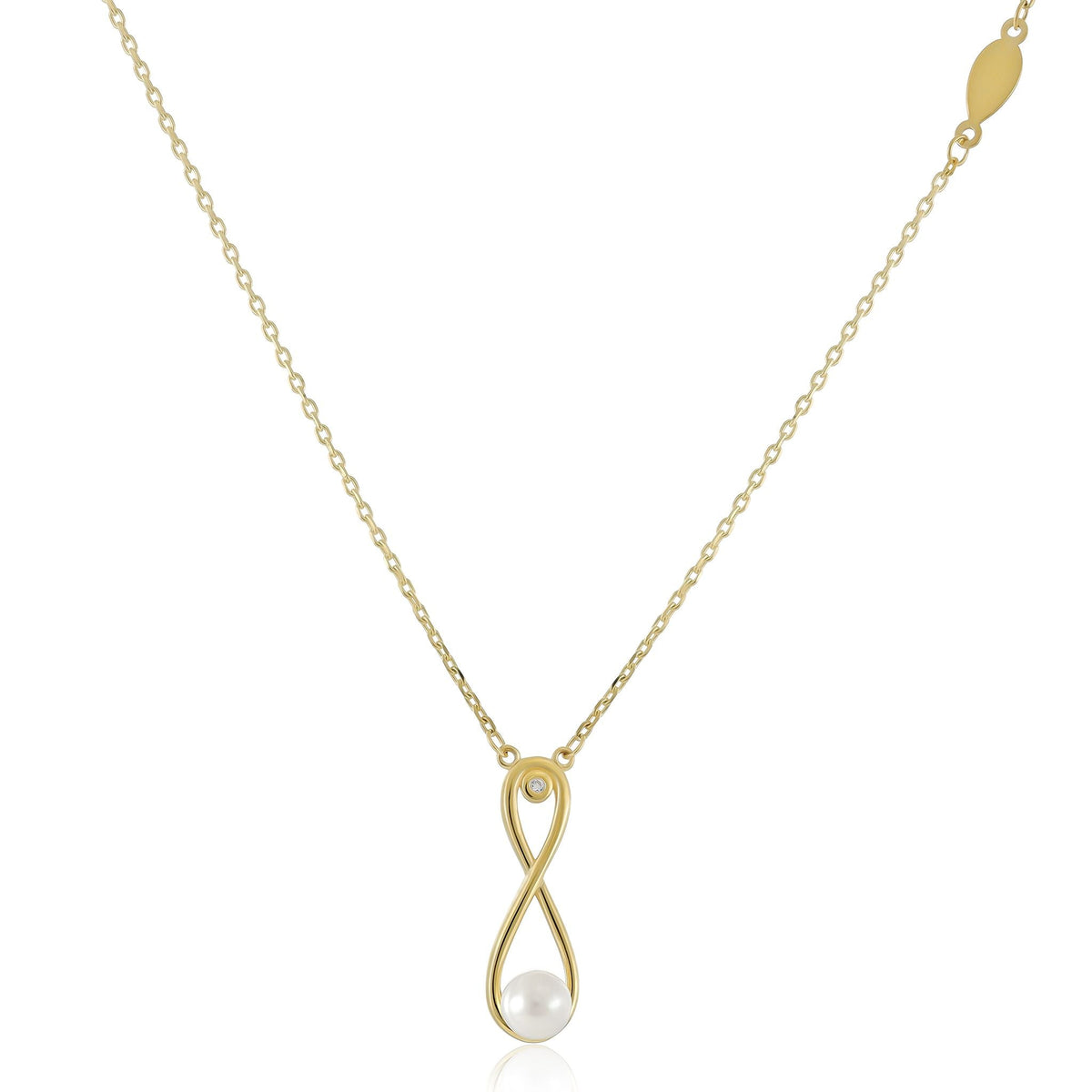 9ct Yellow Gold Infinity Pendant Necklace - FJewellery