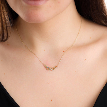 9ct Yellow Gold Infinity Pendant Necklace - FJewellery