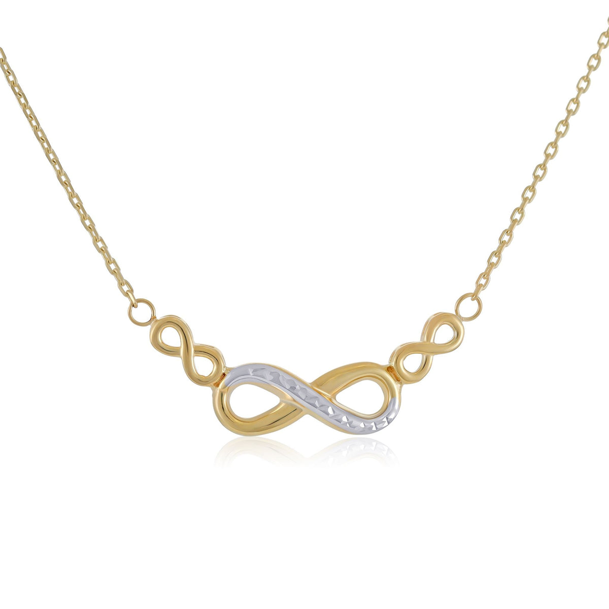 9ct Yellow Gold Infinity Pendant Necklace - FJewellery