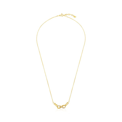 9ct Yellow Gold Infinity Pendant Necklace - FJewellery