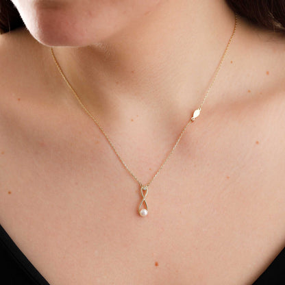 9ct Yellow Gold Infinity Pendant Necklace - FJewellery