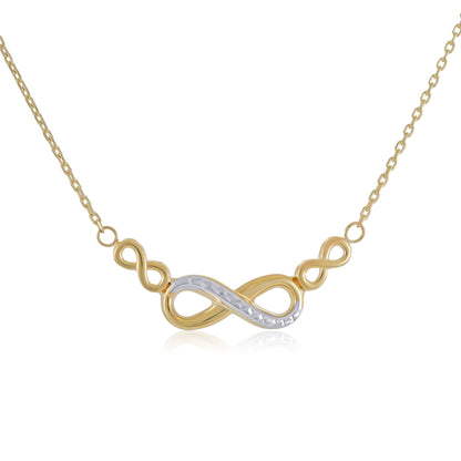 9ct Yellow Gold Infinity Pendant Necklace - FJewellery