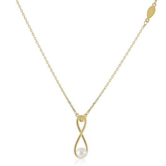 9ct Yellow Gold Infinity Pendant Necklace - FJewellery