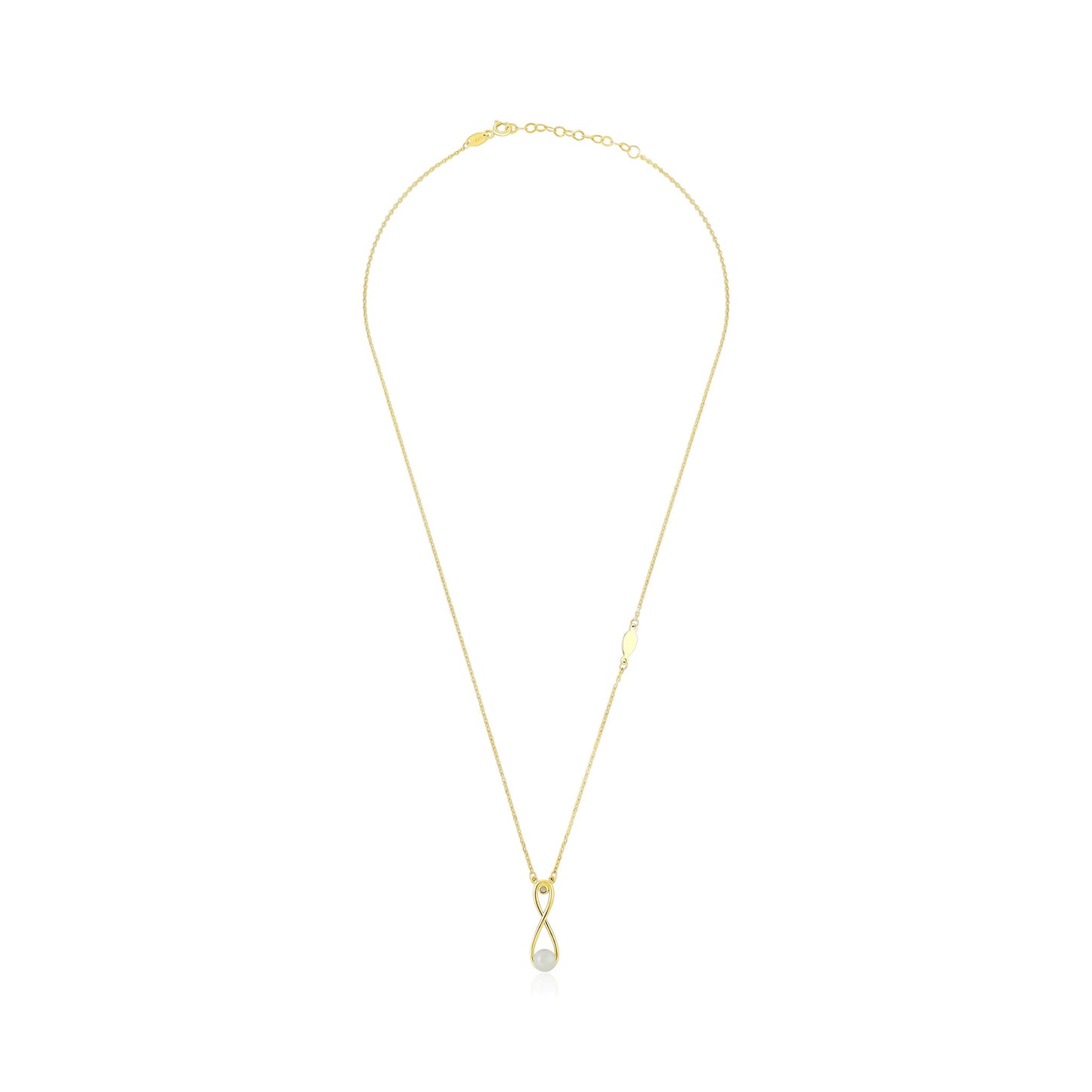 9ct Yellow Gold Infinity Pendant Necklace - FJewellery