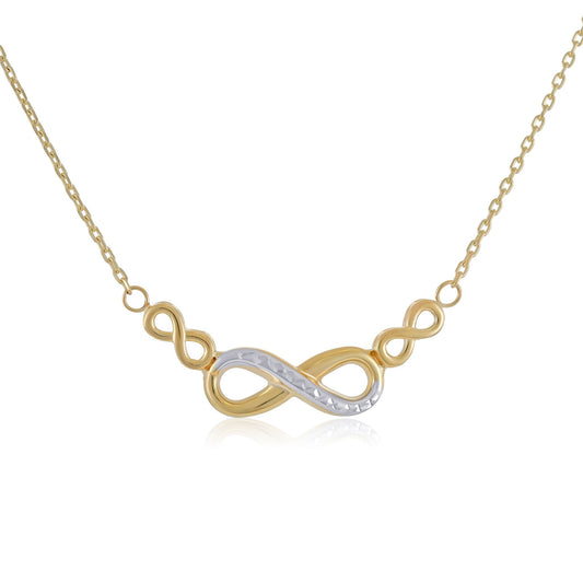 9ct Yellow Gold Infinity Pendant Necklace - FJewellery