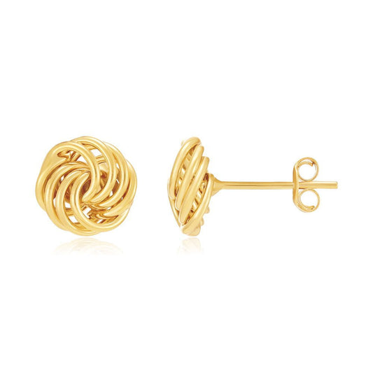 9ct Yellow Gold Intricate Stud Earrings - FJewellery