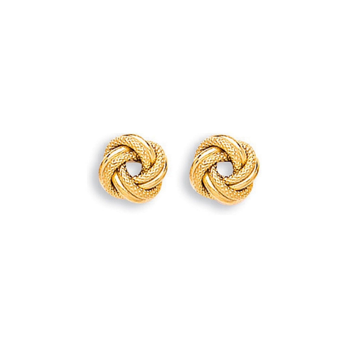 9ct Yellow Gold Knot Stud Earrings 8.5mm - FJewellery