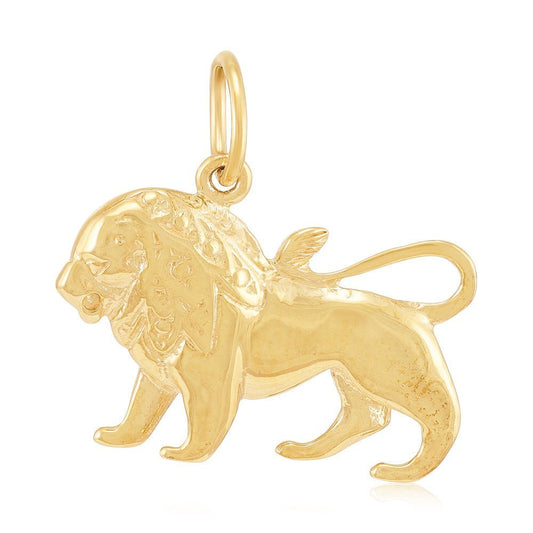 9ct Yellow Gold Leo Zodiac Pendant - FJewellery
